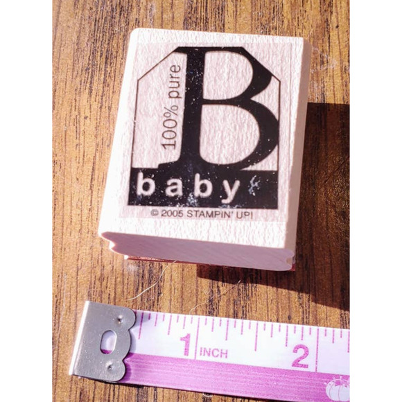 Stampin' Up! 100% Pure Baby Rubber Stamp 2005 Wood Mount #BD93 - Picture 2 of 8